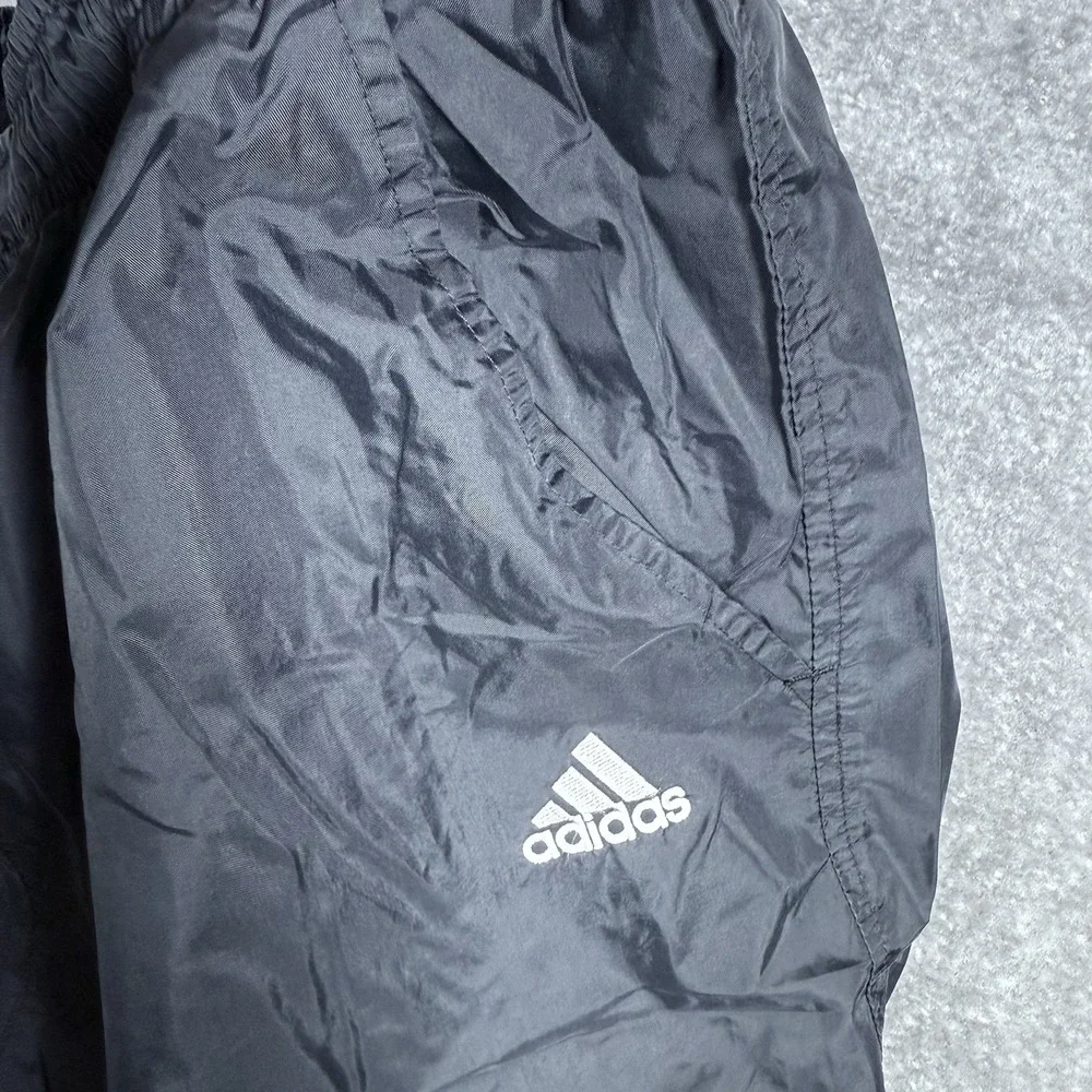 Vintage‎ Adidas Parachute Track Pants Men's  XL Black Ankle Zip Y2K 90s